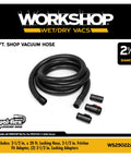 Extra Long Locking Hose Attachment For Wet Dry Shop Vacuum Cleaners With Heavy Duty Build And Two And A Half Inch By Twenty Foot Reach