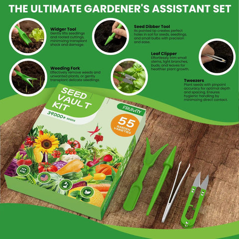 Ultimate Heirloom Vegetable Seeds Pack With Over 39,000 Seeds Including Tomatoes, Zucchini, Fruits And Herbs Non GMO
