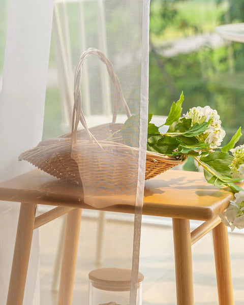 All Weather Outdoor Sheer Curtains 6 Pack For Patio And Porch, Rod Pocket Beige 54x84 Inches, Ideal For Balcony Gazebo