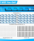 Horizontal Fishing Rod Holder Rack For Garage And Home Walls Or Ceilings Aviation Aluminum Pole Rack pack and components