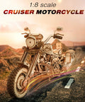 3D Wooden Motorcycle Puzzle Kit for Adults 1 To 8 Scale Buildable Mechanical Model, DIY Wood Craft Hobby for Men Women, Realistic V4 Engine, Wind Up Bike, Dope Gift, Home Decor on road backdrop