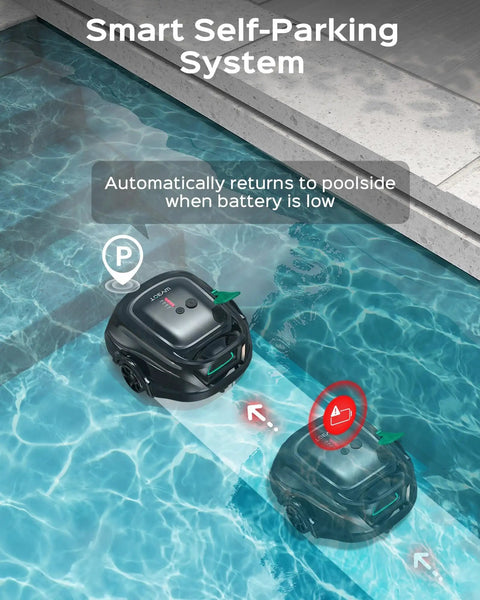 A1 Robotic Pool Cleaner With Dual Layer Filtration And Powerful Suction 130 Minute Runtime Cordless Pool Vacuum in action
