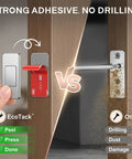 Comparison of 26 Pack No Drill Magnetic Cabinet Catches with adhesive vs drilled latch on wooden cabinet