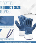 Pro Grade Nitrile Work Gloves Built Tough 10 Pack Blue Heavy Duty Oil And Chemical Resistant Safety Gear With Superior Non Slip Grip, size 10.3 x 4.3 inches.