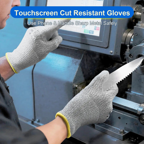Cut Resistant Work Gloves For Men And Women ANSI A5 EN388 Level 4 Breathable PU Coated Grey Non Marking Built To Take On Gardening Fishing Automotive Construction And Woodworking Small Size