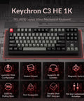 Premium TKL Wired Hall Effect Mechanical Keyboard Featuring Magnetic Switches Adjustable Actuation top view with PBT keycaps