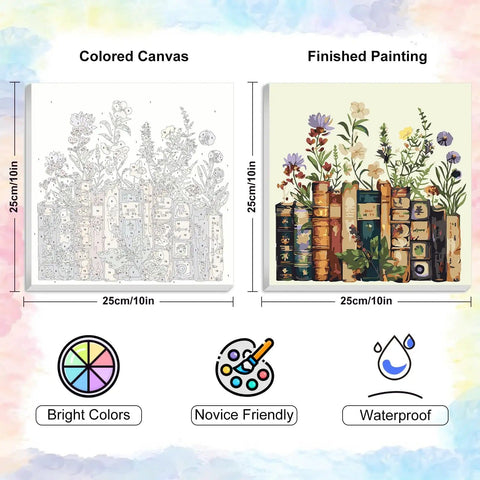 Framed Paint By Numbers Kit For Adults And Kids 8 To 12, Flower Design, 10x10 Inch, DIY Number Painting, Ready To Hang
