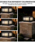 Top Notch Hardwired Outdoor Post Lights Big 15.75 Inch Column Fixture With Cozy 3000K Bulbs displayed on various column widths.