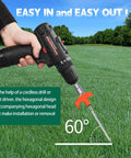 Cordless drill with Twenty Pack 8 Inch Screw In Tent Stakes With Beefy Hex Heads Heavy Duty Stainless Steel Ground Anchors