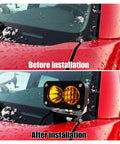 Upgrade Hood Hinge Ditch Light Mount Brackets For Toyota Tacoma 2016 To 2021 3rd Gen installation before and after comparison