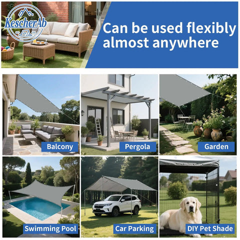 Waterproof Sun Shade Sail 13 by 16 Feet Rectangle With Grommets UV Blocking Shade Cloth For Backyard Deck Patio Garden uses shown