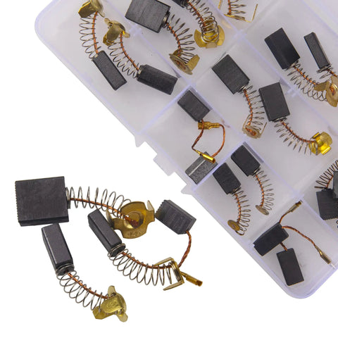 20 Piece Carbon Brush Kit For Electric Motors With 10 Sizes For Quick Replacement And Tool Repair Graphite Copper Conductive Set