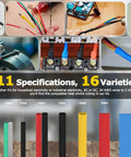 580 Pcs Heat Shrink Tubing Kit With 2 To 1 Shrink Ratio, 11 Sizes, And 6 Colors Assorted Sleeving Tube Wrap for wiring projects