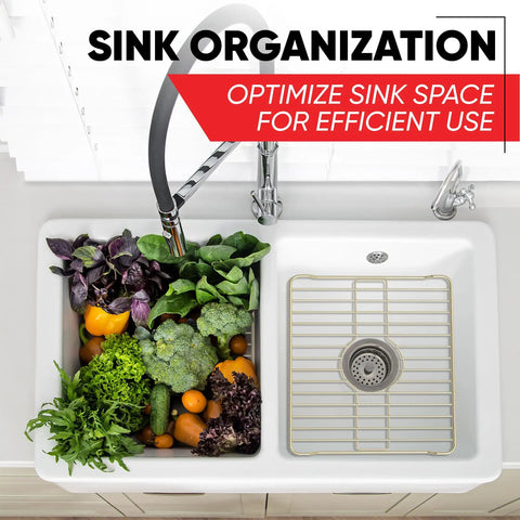 Heavy Duty Sink Protector Grid For Your Kitchen Sink Black Metal Drain Rack 18.1 x 12.3 x 1 In Rust Resistant Coating