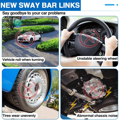 Beefed-Up Front Sway Bar Link Replacement for 2007-2016 Silverado 1500 Tahoe Escalade Yukon Sierra 1500 Yukon XL 1500 Durable Steel Ball Joints Easy Install Fits K700432 25918049 sway bar link shown with handling and wear issues