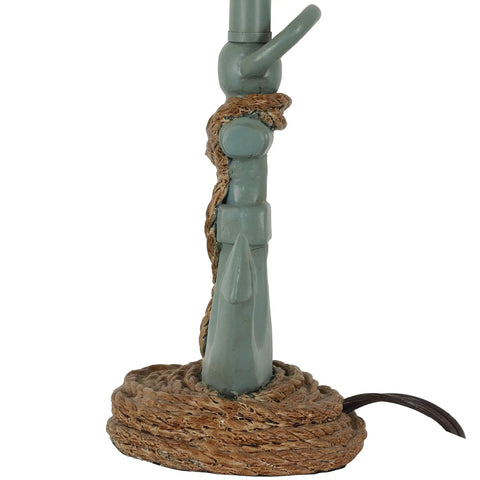 Anchor Accent Lamp With Cozy Coastal Vibe in Antique Iced Blue Resin Anchor Base Easy On Off Push Through Switch Nautical Decor Lighting
