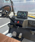 Interior view of Sweet 2 Seat Cargo Van Golf Cart Powered By 48V Lithium Battery And 4KW Motor, featuring dashboard and controls.
