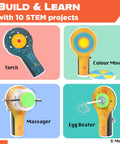 10in1 Electric Motor STEM Kit For Kids Ages 5 8 12 Hands On Science Toy For Learning Electricity, Engineering, DIY Projects, Motor Experiments And Real World Engineering Fun. Four motor project parts