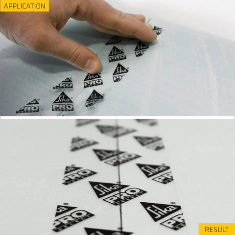 Heavy Duty Clear Insulation Seam Tape 2 Inch X 164 Feet Acrylic Adhesive Roll applied to surface for sealing joints.