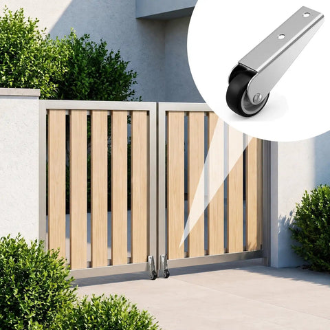 Heavy Duty Low Profile Caster Door Support Wheel Replacement For Garden Gates Rustproof stainless steel and rubber roller for gate.