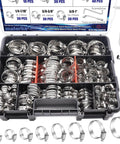 202 Pieces 304 Stainless Steel Hose Clamps Assortment Kit Adjustable Worm Gear Clamps 6 To 51 Millimeter Heavy Duty