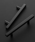 Black Cabinet Handles 30 Pack Four Inch Matte Square Drawer Pulls For Kitchen Cabinets With Six And Three Eighths Inch Overall Length Durable Metal Construction With Smooth Matte Finish For Easy Sliding And Long Lasting Use on dark background.