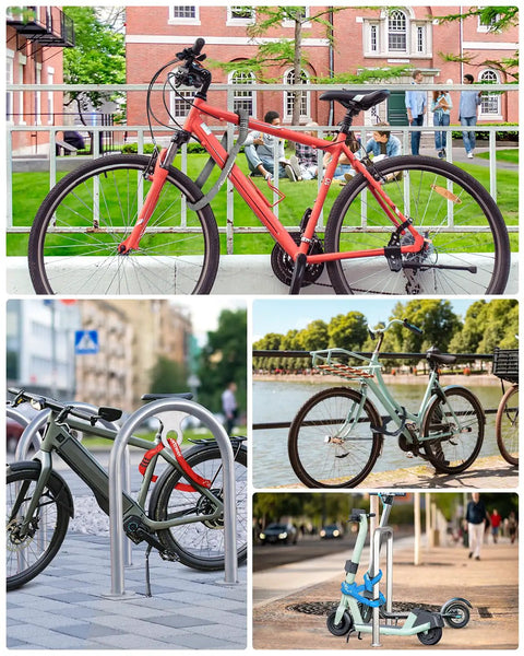 Bikes and scooters locked using Keyless 5 Digit Bike Lock For Bikes Motorcycles Scooters And Gates With High Security Combination Dial Colorful Display