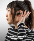 Woman wearing Method 360 ANC Wireless Earbuds With Bose Sound, Bluetooth Headphones, Premium Noise Cancelling, True Black