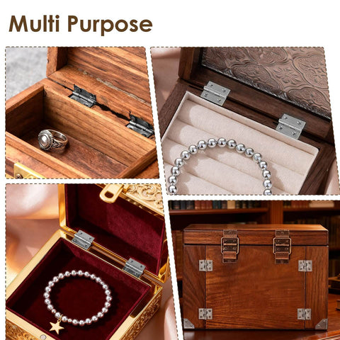 100 Pack Mini Hinges For Crafts Three Tenths By Four Tenths Inch Tiny Metal Hinge on jewelry and dollhouse boxes