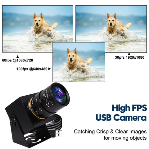 Pro Grade USB Camera 1080P Full HD 2MP Industrial Machine Vision showing high frame rates for moving objects