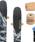 Solid Wood Ski Wall Mount Rack That Shows Off Your Boards As Dope Home Decor While Saving Valuable Floor Space And Keeping Your Alpine Gear Looking Sharp And Well Organized Year Round, featuring a black and blue design with durable hardwood knobs.