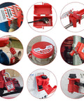 Pro Grade Lockout Tagout Kit with 4 safety padlocks, lockout hasps, valve lockouts, plug lock, circuit breaker locks, and LOTO tags.