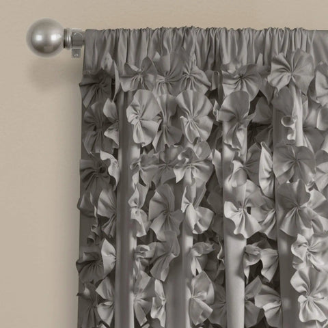 Riley Light Filtering Window Curtain Panel With Delicate Bow Details For Living Room Or Bedroom 54 Inch Wide By 84 Inch Long Gray