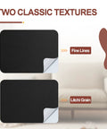 Self Adhesive Leather Repair Patch Tape Kit For Furniture Couch Sofa And Car Seats Straight Up Fixes Tears In A Snap With No Sweat Installation Total Game Changer And Vinyl Sheets 30 By 16 Inches displaying fine lines and litchi grain textures.
