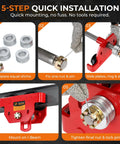 5-step installation guide for 3 Ton Manual I Beam Trolley With Adjustable Width For Flange From 3.66 To 8.46 Inches
