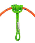 Green GM Climbing 12 Inch 6mm Prusik Loop Pre Sewn For Climbing Arborist Rescue Mountaineering on orange rope