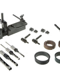 Mortising Attachment Kit For Drill Press With Cast Iron Chisel Holder Fence And Hold Down Quill Alignment Pin Fits One Quarter Inch To One Half Inch Chisels Includes Three Two Piece Bushings And Three Split Bushings Not For W1667 To W1670