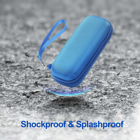 Premium Eva Zippered Hard Shell Carrying Case For Mp3 Players And Handheld Voice Recorders fully waterproof, blue, shockproof design.
