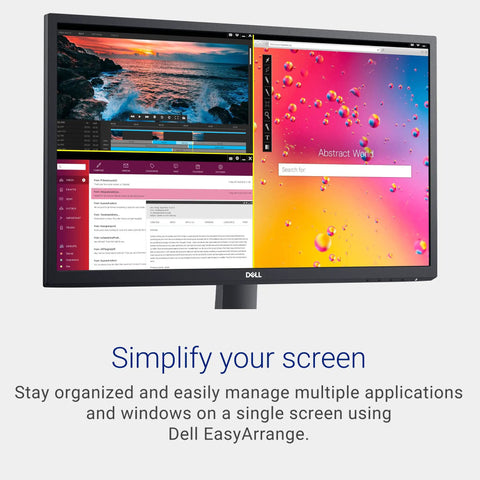 SE2422HX 24 Inch Full HD Monitor With ComfortView Eye Comfort Blue Light Reduction Anti Glare Screen in use with dual display