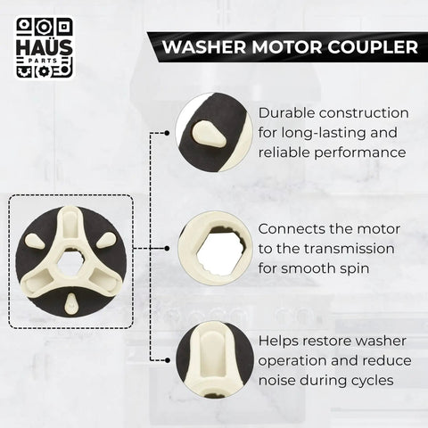 Washer Motor Coupling Replacement Kit 5-Pack For Direct-Drive Washers, Restores Agitation And Spin, Replaces PS1485646 AP396389, Durable And Easy To Install Repair Part