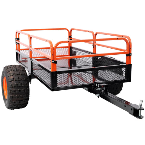 Heavy Duty Utility Trailer With 1500 Lb Load Capacity For Farm Hauling Lawn Mower And ATV UTV Towing Built From Solid Steel