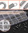 150 Piece Extension Spring Kit in 15 Sizes Stainless Steel Small Springs in storage box for home repairs and DIY projects