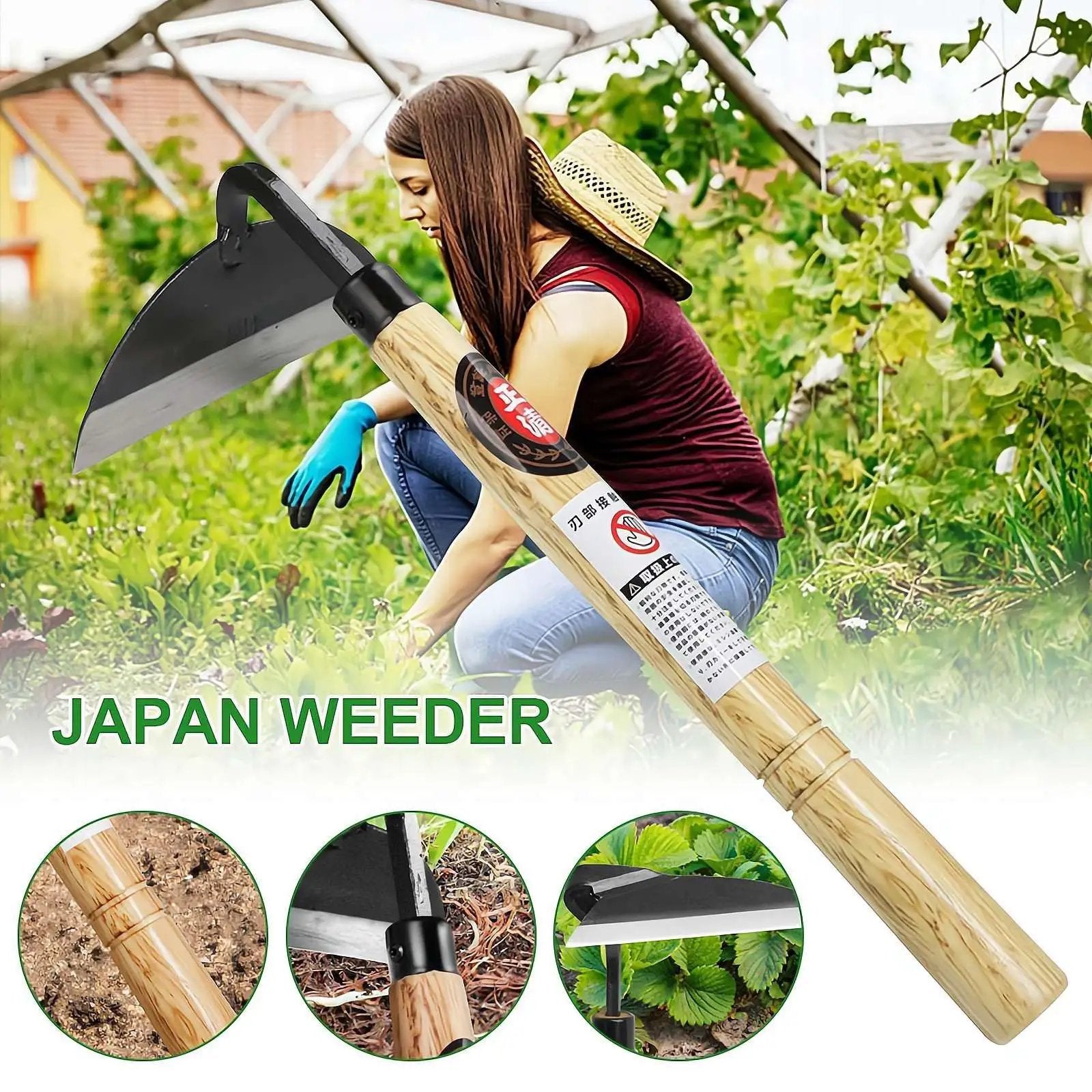 Versatile Hand Weeding Tool With T And L Blades 13x33cm