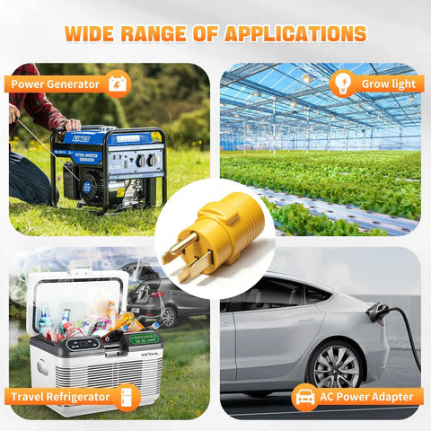 Heavy Duty Nema 14 50P To 6 50R Welder Adapter Cord 50 Amp 4 Prong RV Generator Male Plug To 3 Prong Welder Outlet Power Adapter with travel refrigerator.