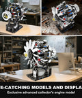 Mini Turbofan Engine Model Kit That Actually Runs Build Your Own Aircraft Engine With Motor STEM Mechanical Educational Toy For Kids And Adults 558 Piece Set in workshop display
