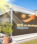 90 Percent Sun Block Shade Cloth With Grommets For Outdoor Patio 8x10 Feet Pergola Shade Cover Mesh Tarp Sun Screen Mocha installed