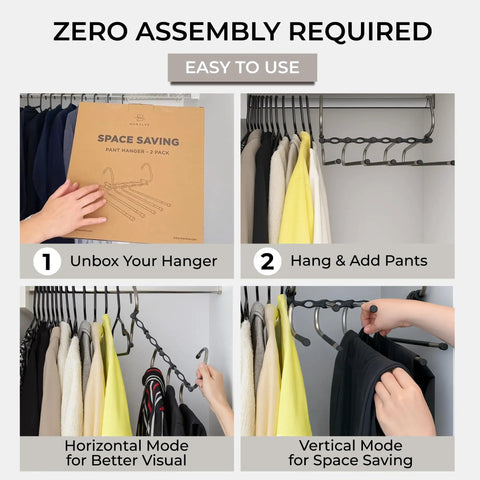 Transform Your Closet Vibe with These Badass Space Saving Pants Hangers 2 Pack The 5 Tier Design Lets You Stack Jeans Slacks and Skirts Like a Pro Non Slip Surface Keeps Everything Secure In Place for a Clean Organization Setup That Just Works
