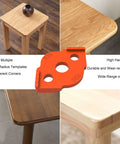 Top Shelf Eight Piece Router Template Kit For Smooth Radius Rounding And Flawless Corner Profiles Heavy Duty Abs Pc Woodshop Jigs showcasing R25 template on wood surfaces.