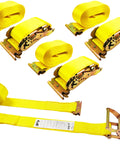 4 Pack 2 Inch Wide 20 Foot E Track Ratchet Straps Heavy Duty Cargo Tie Downs 4500 Pound Break Strength 1500 Pound Working Load