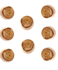 Set Of 8 Round Wooden Knobs Brushed Contemporary Cabinet Hardware Finger Pull Kit For Kitchen Cupboards Drawers Doors